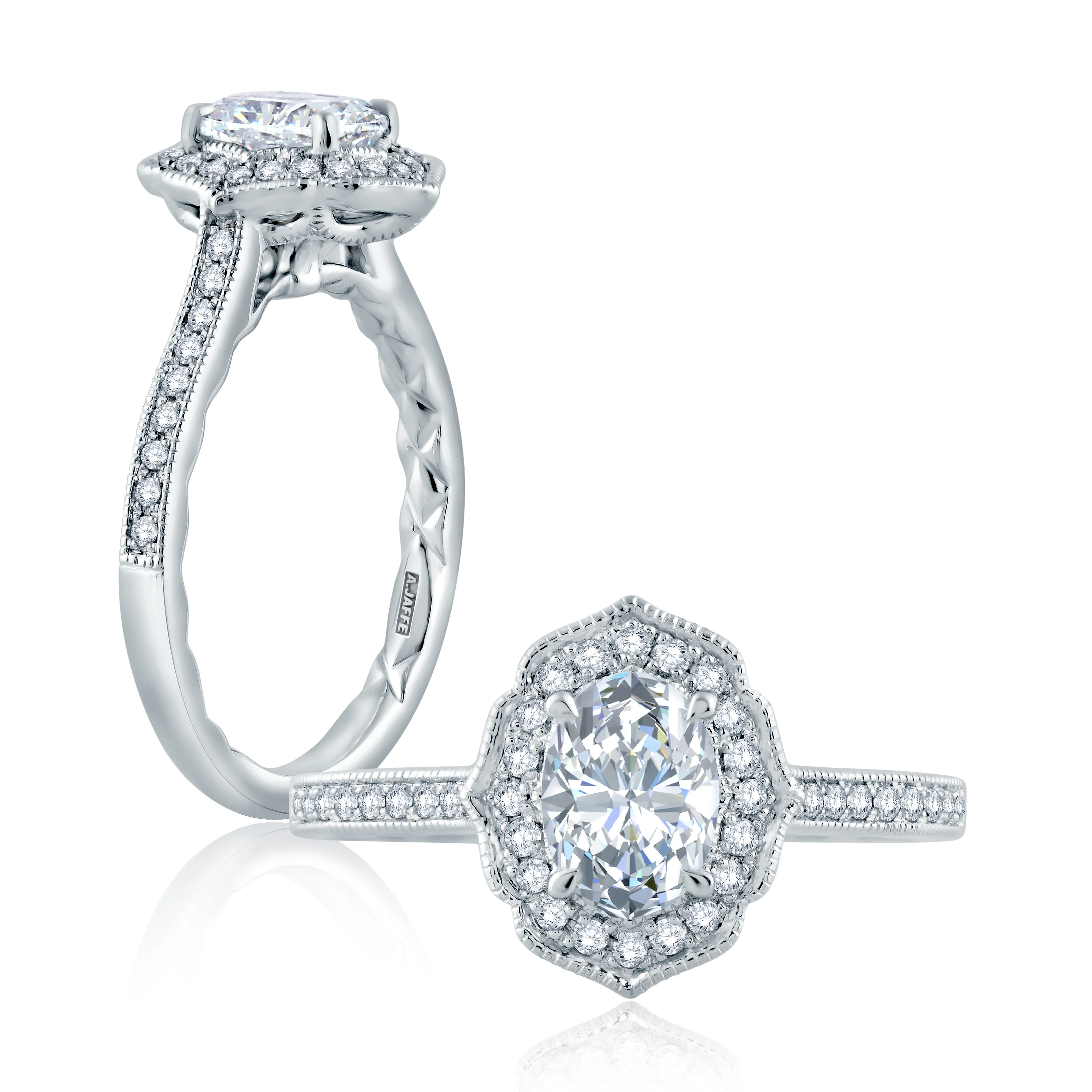 Quilted Halo Engagement Ring - Image 4
