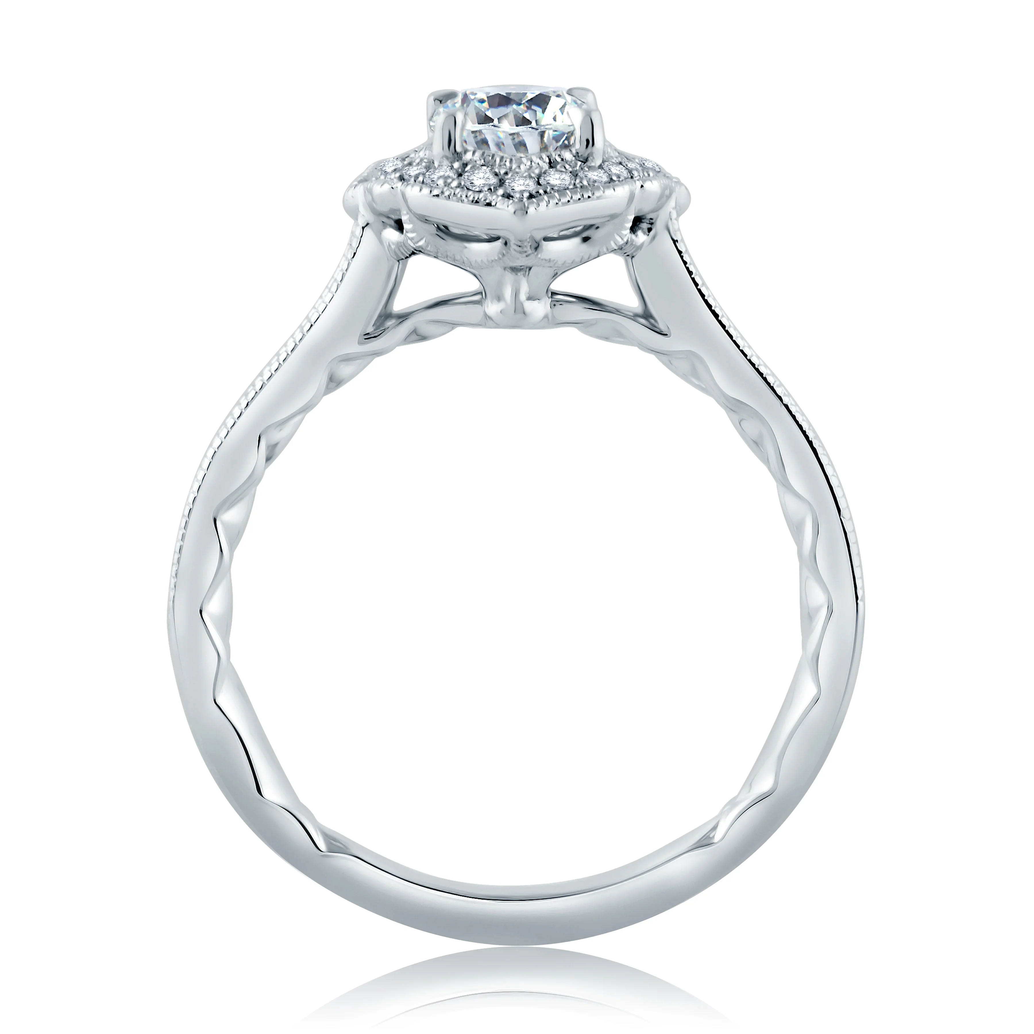 Quilted Halo Engagement Ring - Image 6