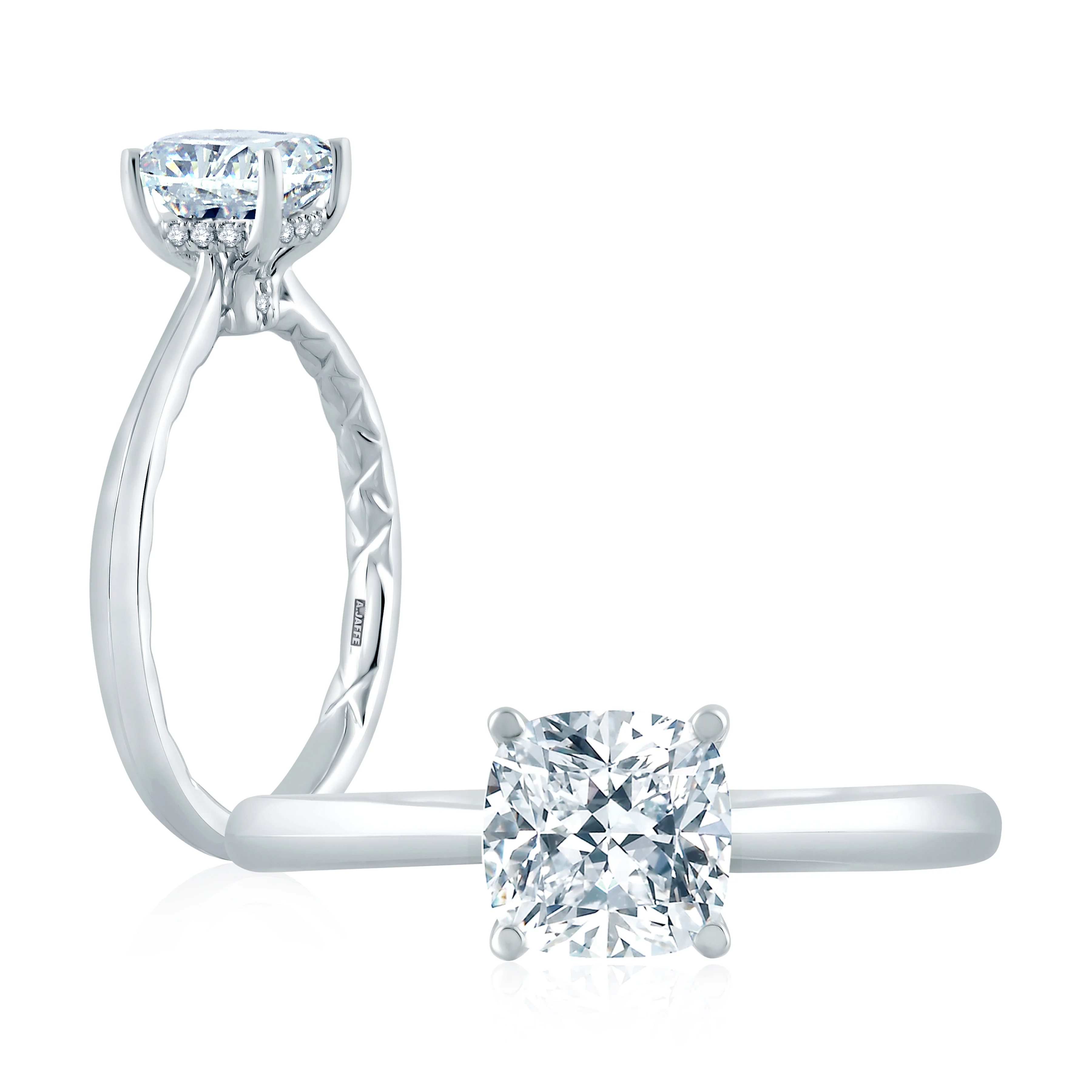 Quilted Hidden Halo Engagement Ring - Image 3