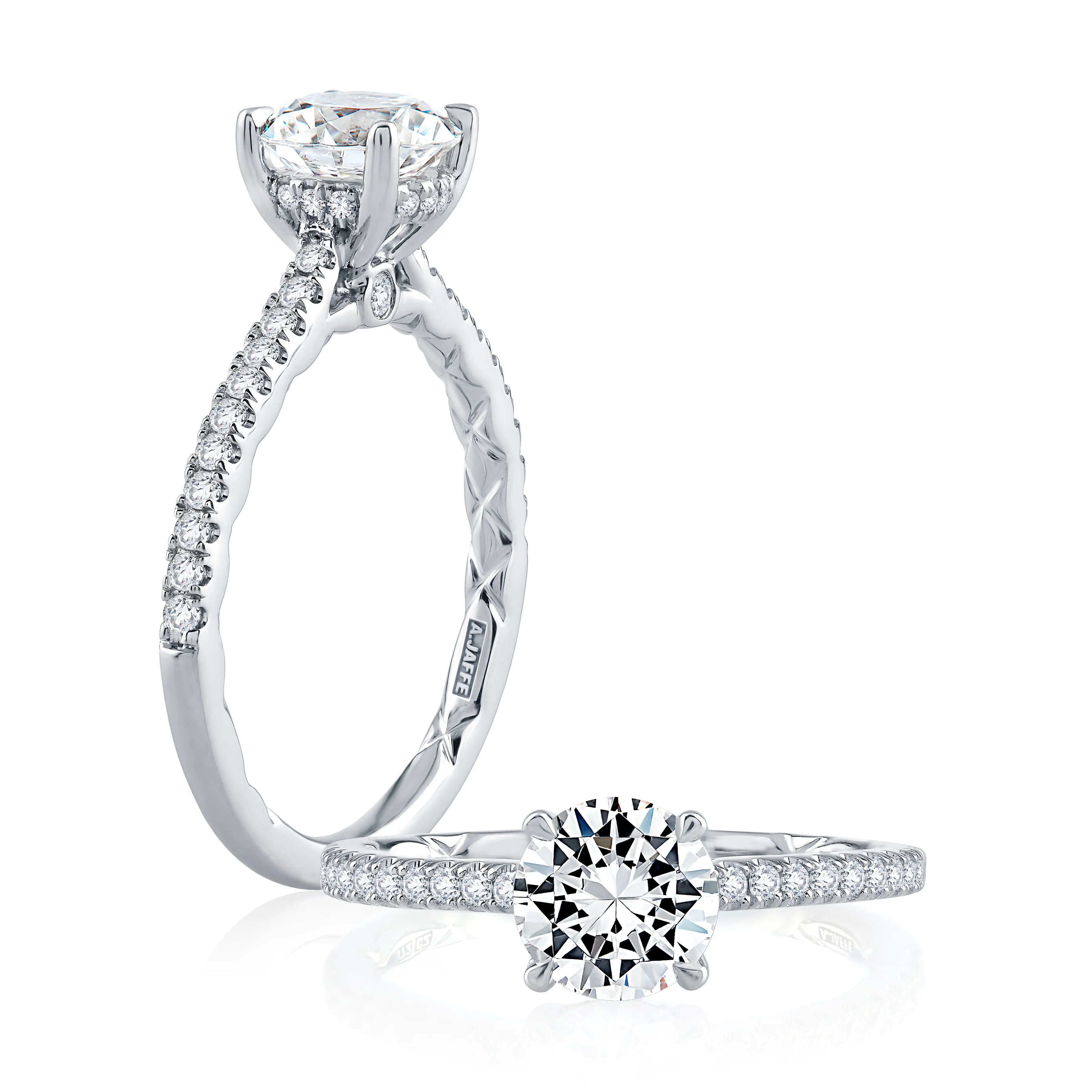 Quilted Hidden Halo Engagement Ring - Image 4