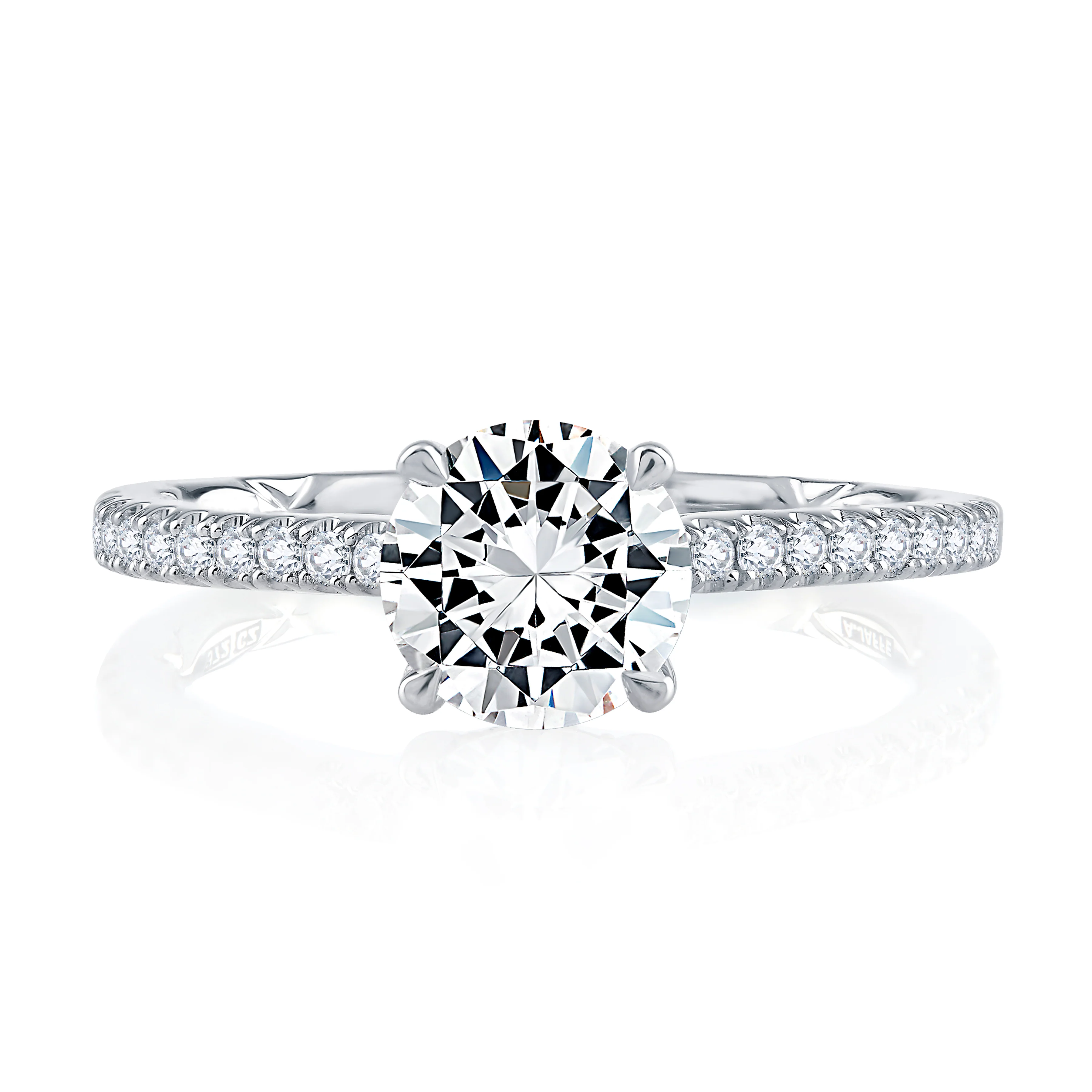 Quilted Hidden Halo Engagement Ring - Image 5