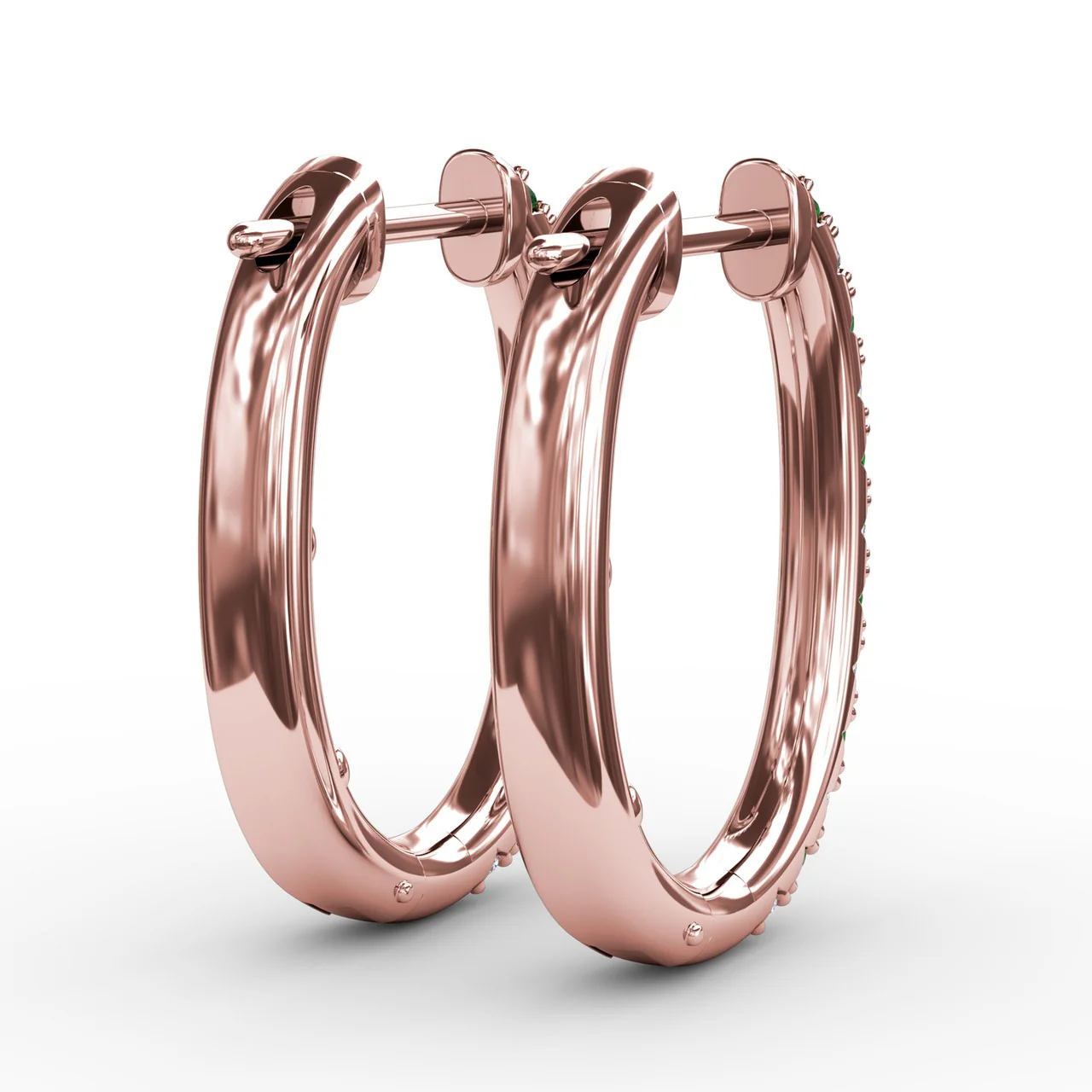 Emerald & Diamond Hoop Earrings - Image 9