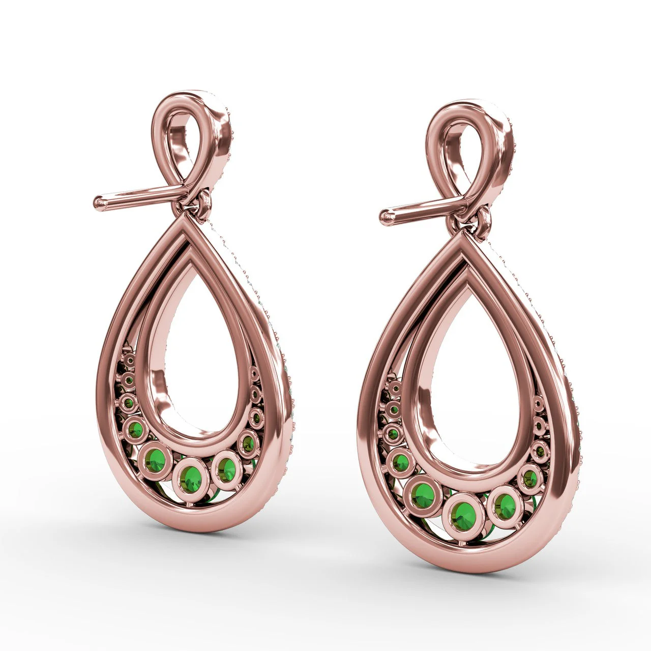 Emerald & Diamond Drop Earrings - Image 9