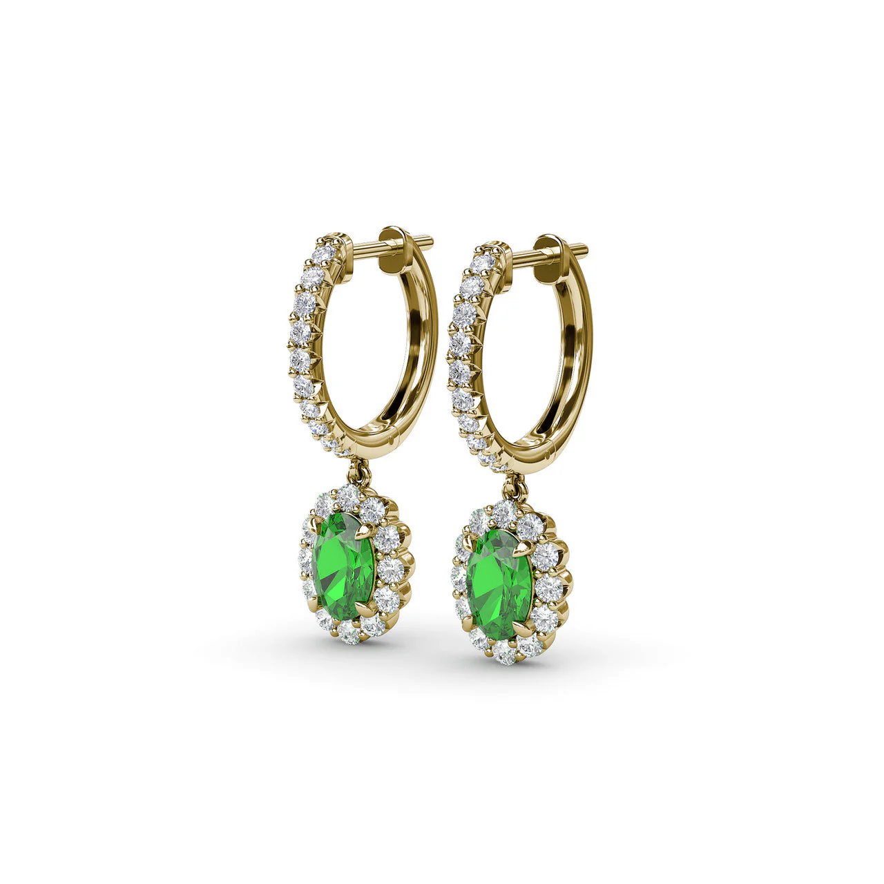Emerald & Diamond Drop Earrings - Image 6