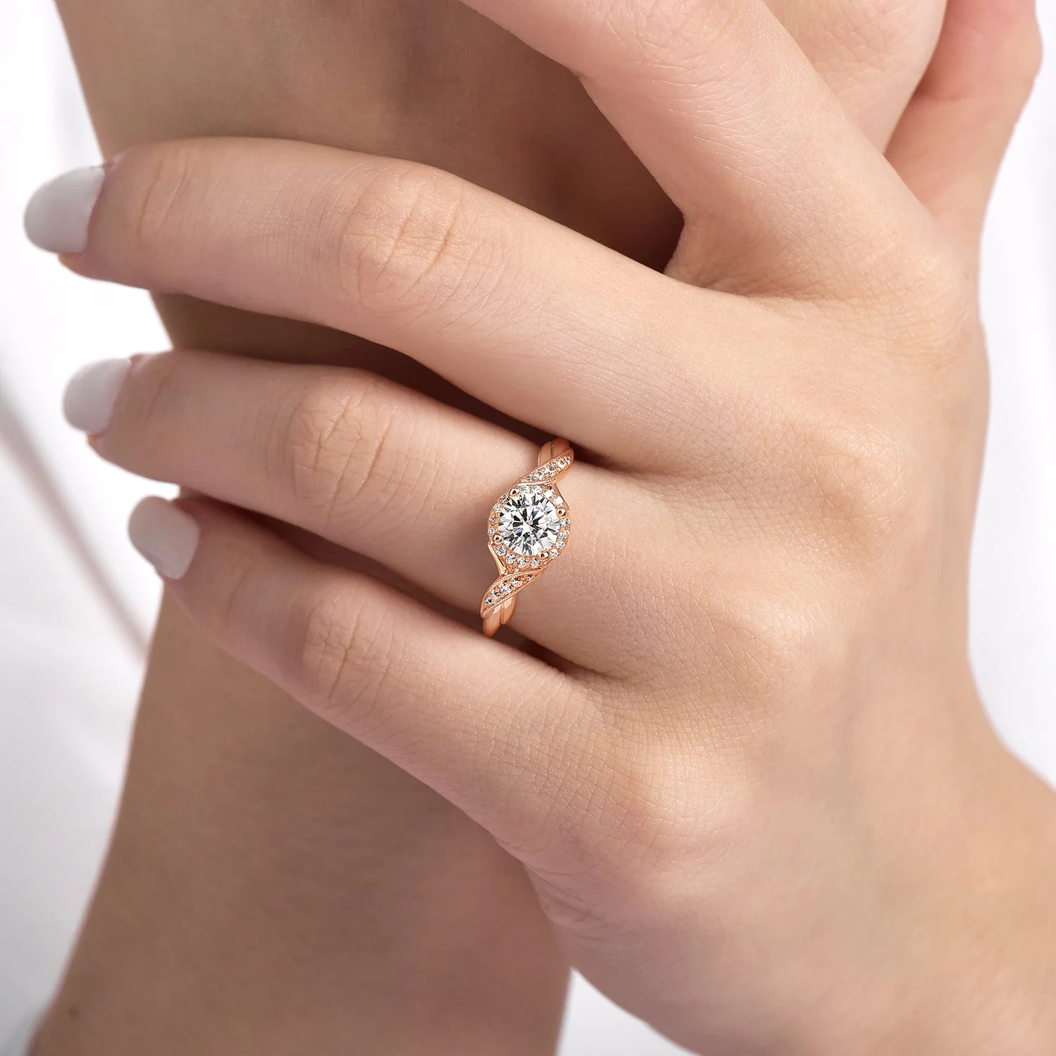 Twisted Diamond Engagement Ring - Image 12