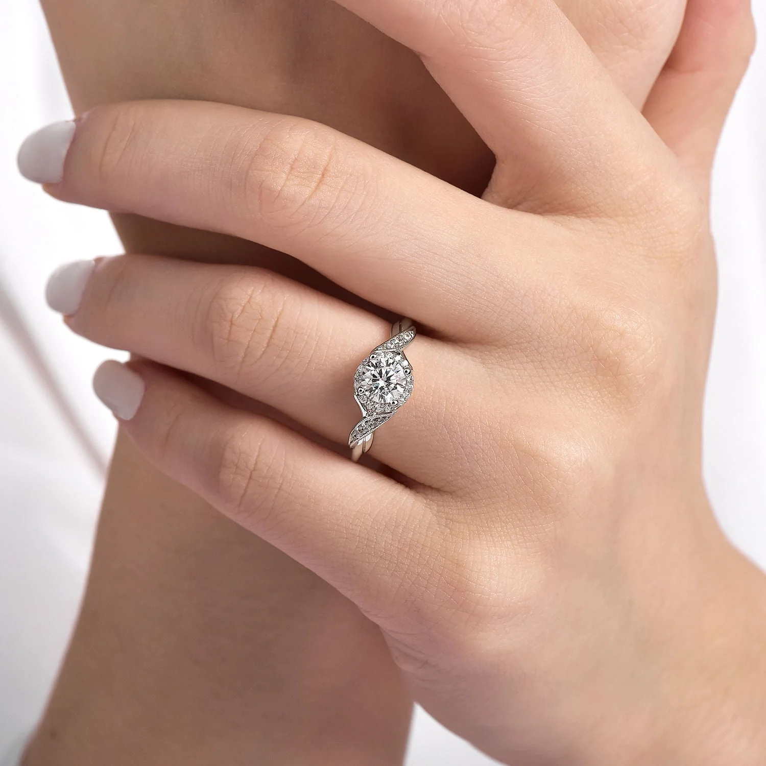 Twisted Diamond Engagement Ring - Image 6