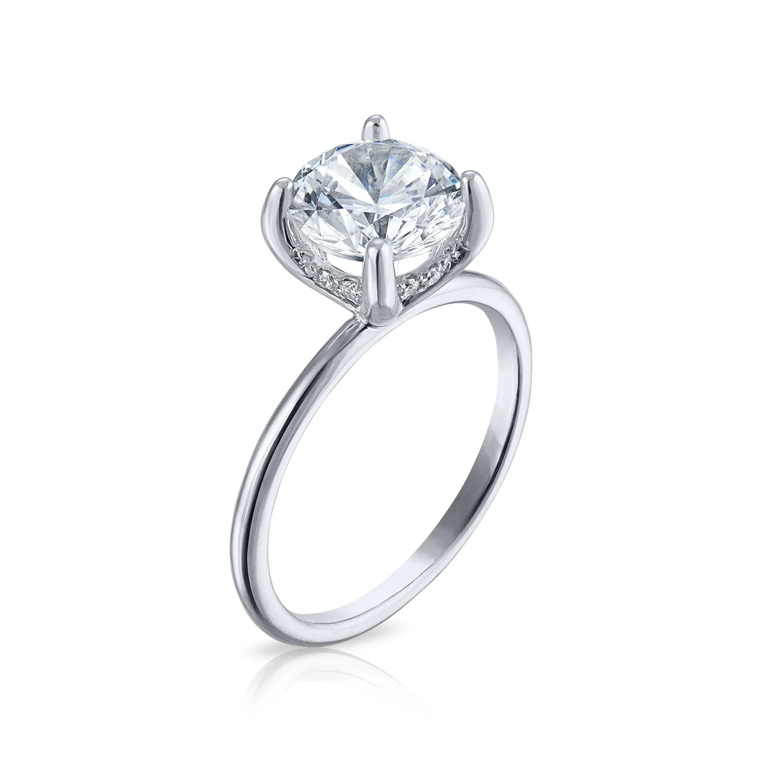 Hidden Halo Solitaire Engagement Ring - Image 5